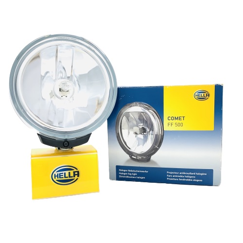 HELLA Kit Fari Abbaglianti Aggiuntivi Comet FF 500 – Alogeno 12V – Profondità Ridotta – Per Auto E Fuoristrada (1F6 010 952-801)