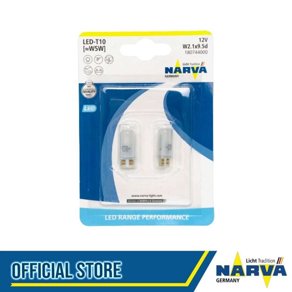NARVA T10 W5W 12V Range Performance LED Signaling Light Bulb (White) -  18074 - auto2u