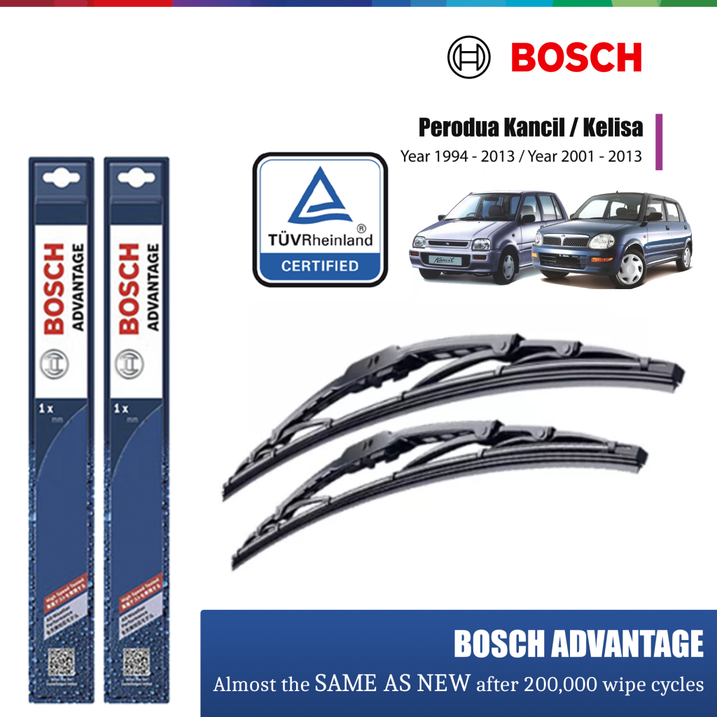 Perodua Kancil / Kelisa Bosch Windshield Wiper Set (18/16'') auto2u