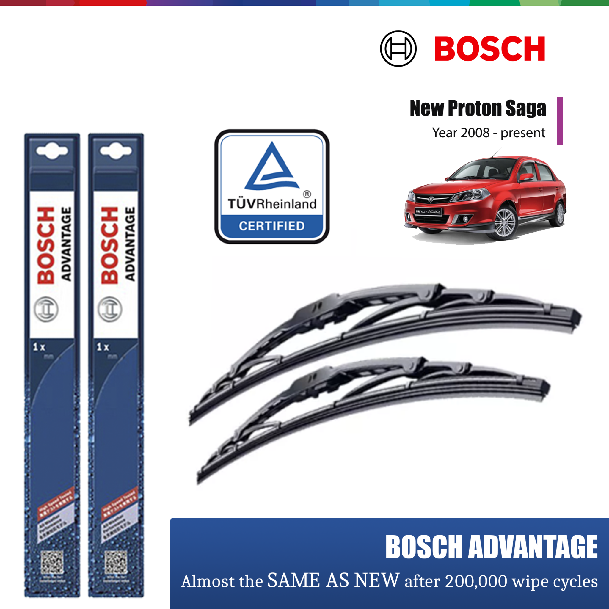 Proton Saga Blm Fl Flx Vvt Bosch Windshield Wiper Set