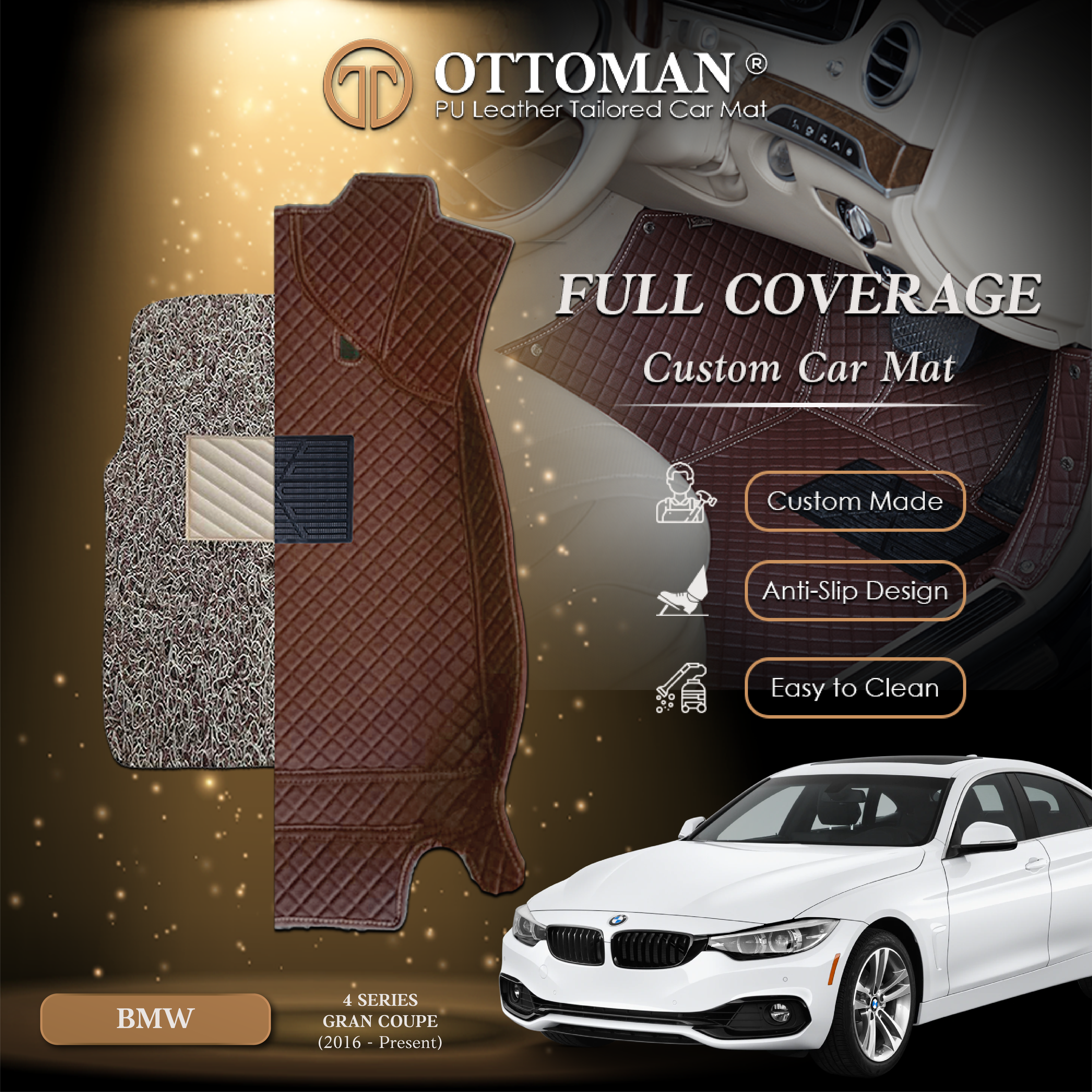 CLASSIC SERIES] Ottoman Car Mat for BMW 4-SERIES - auto2u