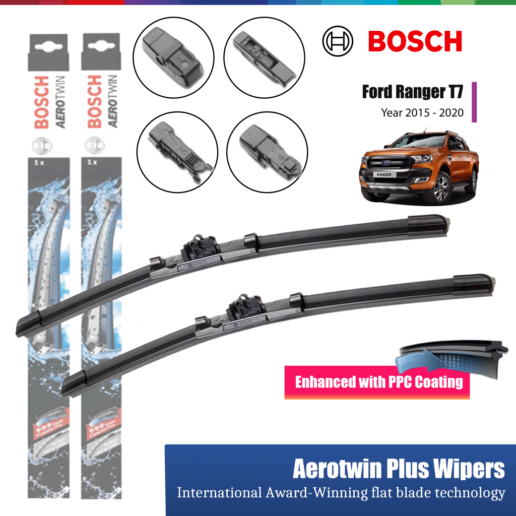 Ford Ranger T7 Year 2015-2020 Bosch Aerotwin Plus Windshield Wiper Set ...